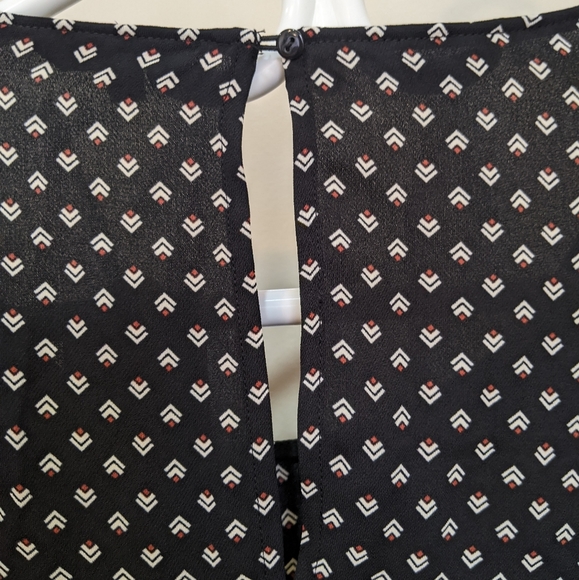 George XL Black/Pattern Blouse with Slit Sleeves - Picture 6 of 7